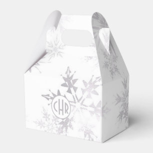 Elegant White Winter Snowflakes Favor Box