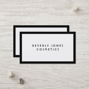 Elegant White with Black Border Business Card