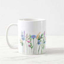 Elegant Widlflowers Mug - Blue