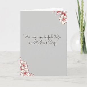 Elegant Wife Mothers Day Card