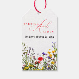 Elegant Wild Floral Blooming Garden Wedding Gift Tags