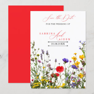 Elegant Wild Flower Blooming Garden Wedding Save The Date