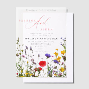 Elegant Wild Flower Blooming Garden Wedding Vellum Invitations