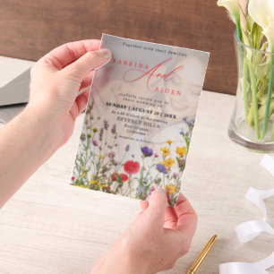 Elegant Wild Flower Blooming Garden Wedding Vellum Invitations