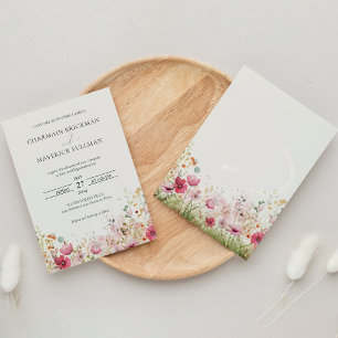 Elegant Wild Flower Wedding Invitation
