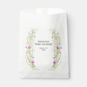 Elegant Wild Flowers Baby Shower Favour Bag