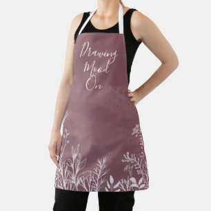 Elegant Wild Flowers Doodles  Apron