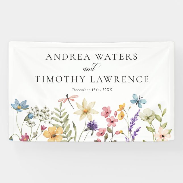 Elegant Wild Flowers | Floral Wedding Banner (Horizontal)