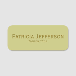 Elegant Wild Willow Yellowish Green: Professional Name Tag