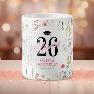 Elegant Wildflower 2025 Graduate Coffee Mug