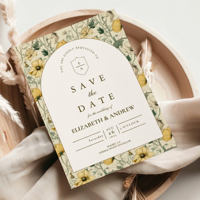 Elegant Wildflower Arch Minimal Wedding Save The Date (Creator Uploaded)