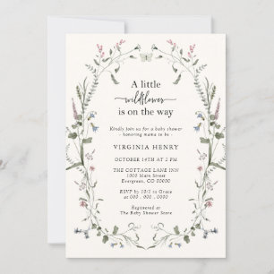 Elegant Wildflower Baby Shower Invitation