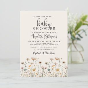 Elegant Wildflower Baby Shower Invitation
