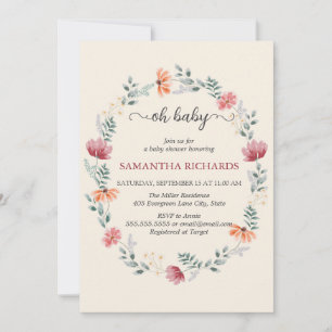 Elegant wildflower baby shower Invitation