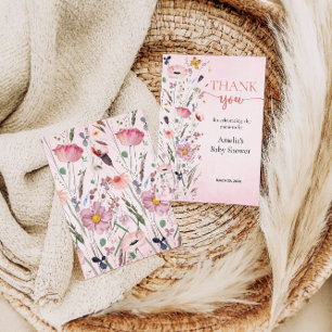 Elegant Wildflower Baby Shower Thank You Card