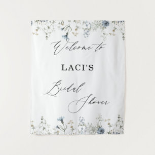 Elegant Wildflower Boho Bridal Shower Welcome Tapestry