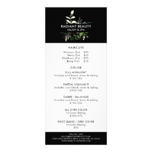 Elegant Wildflower Botanical Business Pricing Rack Card