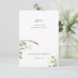 Elegant Wildflower Botanical Floral Wedding Place  Invitation