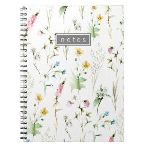 Elegant Wildflower Botanical Pattern Notebook