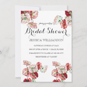 Elegant Wildflower  Bridal Shower Invitation