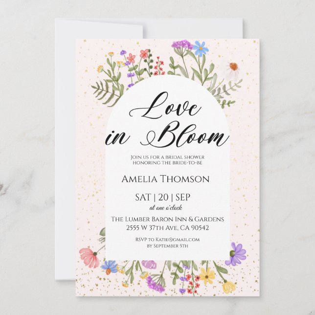  Elegant Wildflower Bridal Shower Invitation (Front)