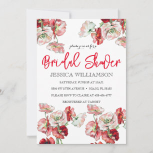 Elegant Wildflower  Bridal Shower Invitation