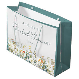 Elegant Wildflower Bridal Shower Large Gift Bag