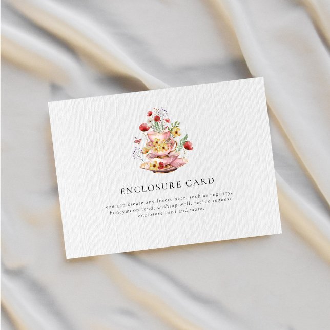 Elegant Wildflower Custom Bridal Shower Tea Party  Enclosure Card (Creator Uploaded)
