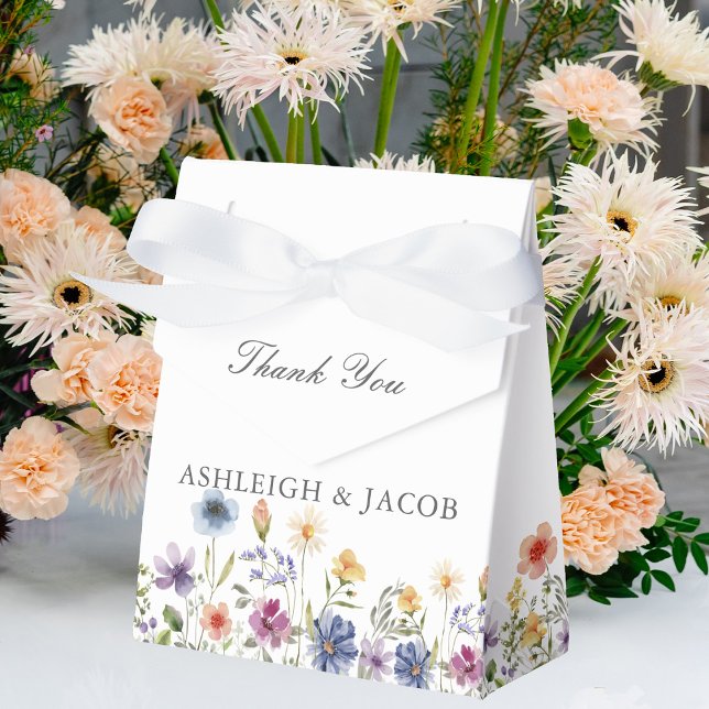 Elegant Wildflower Custom Spring Wedding Favor Box (Creator Uploaded)