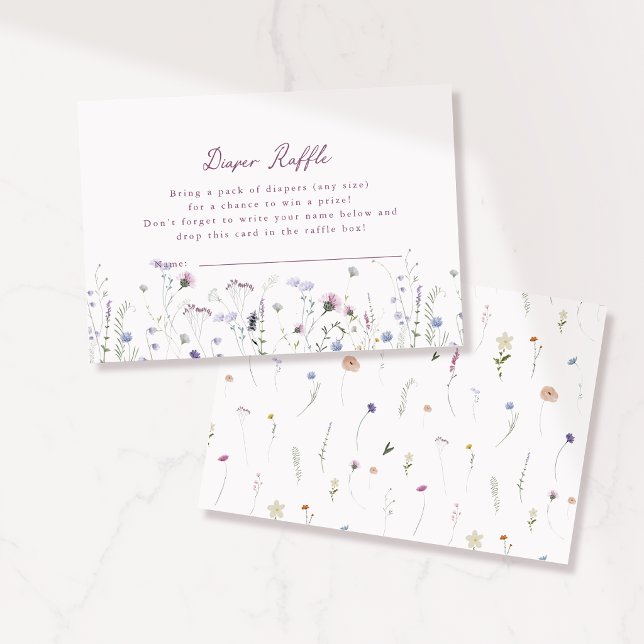 Elegant Wildflower Diaper Raffle Card (Creator Uploaded)