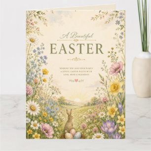 Elegant Wildflower Easter Greeting, Floral Design Thank You Card