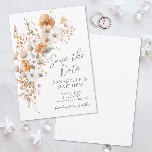 Elegant Wildflower Fall Botanical Floral Wedding Save The Date (Elegant Wildflower Fall Botanical Floral Wedding Save the Date)