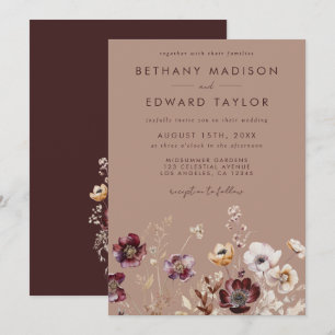 Elegant Wildflower Fall Wedding Invitation