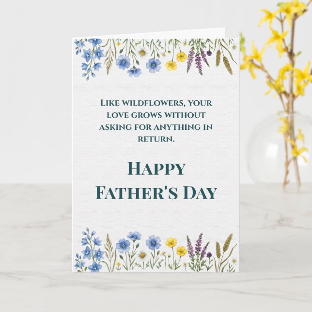 Elegant Wildflower Father's Day Dad  Card (Yellow Flower)