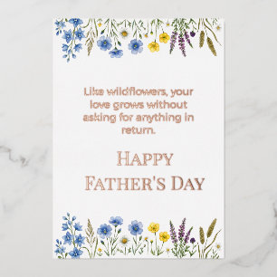 Elegant Wildflower Father's Day Dad Foil Holiday Card