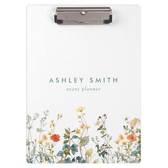 Elegant Wildflower Field Clipboard (Front)