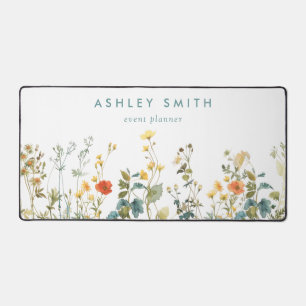 Elegant Wildflower Field Desk Mat