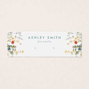 Elegant Wildflower Field Earring Display Card