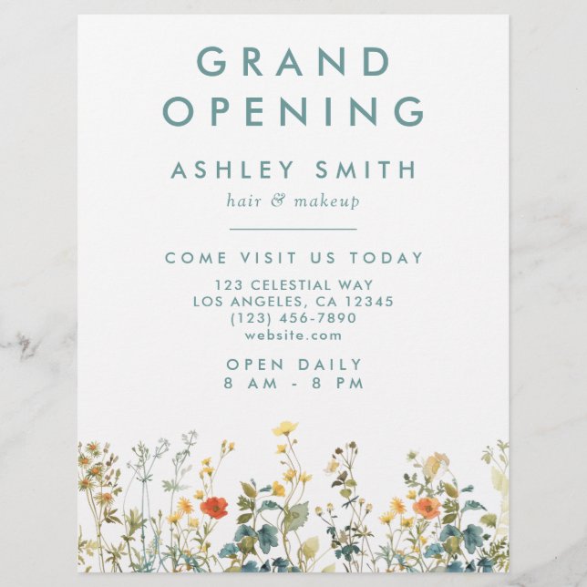 Elegant Wildflower Field Flyer (Front)