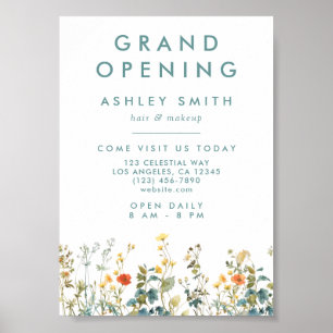 Elegant Wildflower Field Grand Opening Poster
