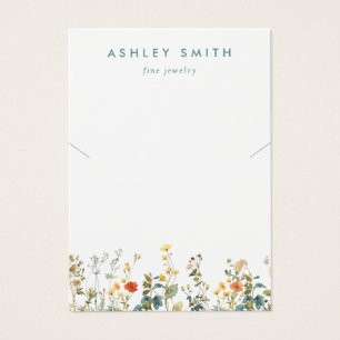 Elegant Wildflower Field Necklace Display Card