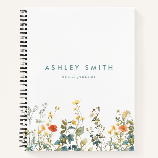 Elegant Wildflower Field Notebook (Front)