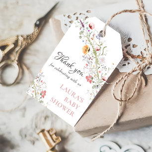 Elegant Wildflower Floral Baby Shower Gift Tags