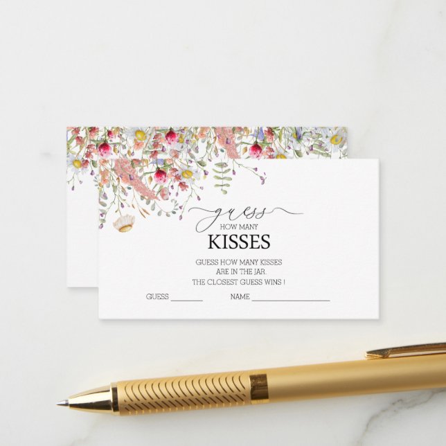 Elegant Wildflower Floral Bridal Shower Enclosure Card (Front/Back In Situ)