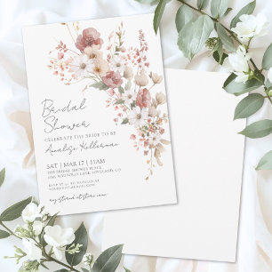 Elegant Wildflower Floral Bridal Shower Invitation