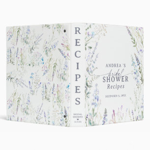 Elegant Wildflower Floral Bridal Shower Recipe Binder