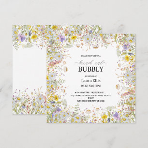 Elegant wildflower floral brunch invitation