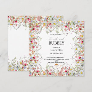 Elegant wildflower floral brunch invitation