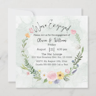 Elegant wildflower Floral Engagement Invitation
