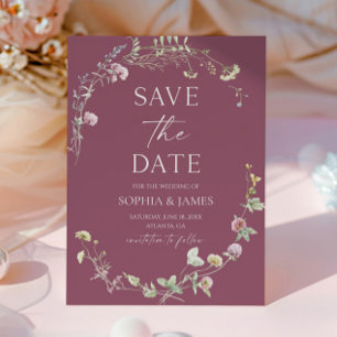 Elegant Wildflower Floral Flowers Wedding Save The Date